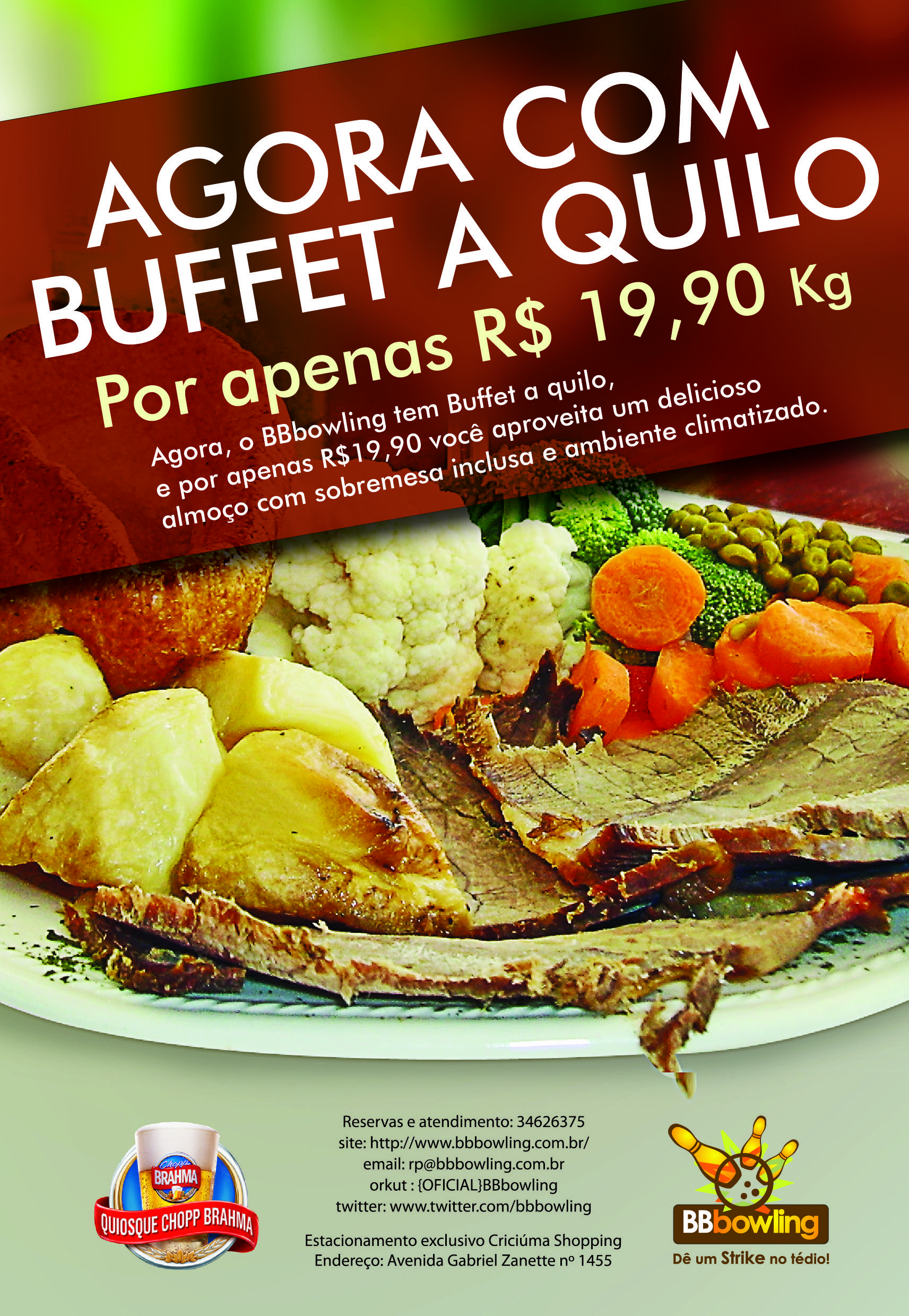 BBbowling com buffet por quilo