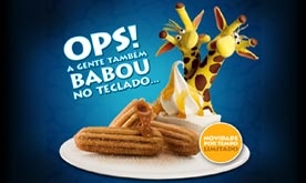 No Giraffas, sobremesa de churros com sorvete é a sensação