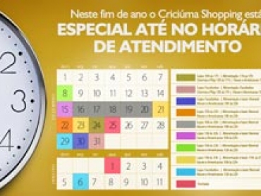 Quer mais tempo para fazer suas compras? Vem para o Criciúma Shopping