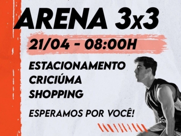 Inscrições para Arena 3x3 de basquete no Criciúma Shopping estão abertas